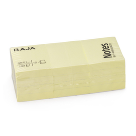 Gele memo's multiformaat Raja 38 x 51 mm