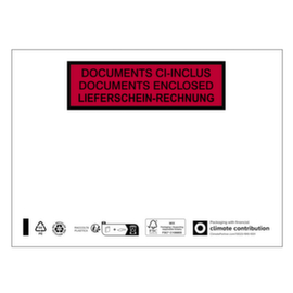 Paklijstenvelop 35 micron 90% gerecycled PCR met bedrukking 23 x 16,5 cm
