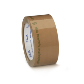 Geluidsarme polypropyleentape 80% gerecycled Raja bruin 50 mm x  66 m