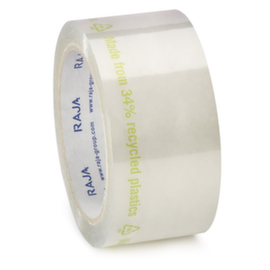 Geluidsarme polypropyleentape 80% gerecycled Raja transparant 50 mm x  66 m