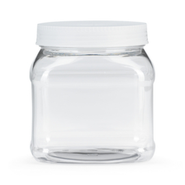 PET bokaal met schroefdeksel 50% gerecycled wit 1500 ml