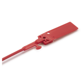 Rode aanrijgzegel met lange gladde draad en vergrendeling