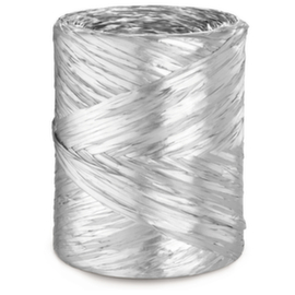 Cadeaulint van PP met glanzend raffia-effect zilver