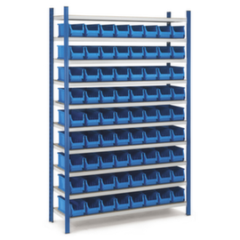 Voordeelpak stelling met sterke magazijnbakken 4 L geel