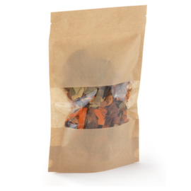 Kraftpapieren gripzakje met venster 15x22x6,5cm
