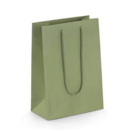 Draagtas van mat kraftpapier kaki 19 x 27 x 10 cm