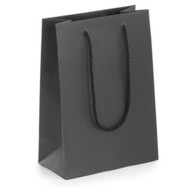 Draagtas van mat kraftpapier zwart 19 x 27 x 10 cm