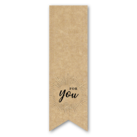 Langwerpige sluitsticker Engelse boodschap "For you"
