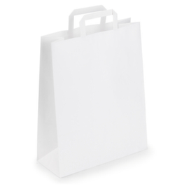 Witte draagtas van kraftpapier met platte oren Raja 26x35x12 cm