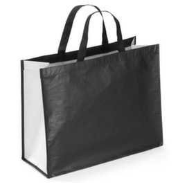 Draagtas van gevlochten polypropyleen 80% gerecycled zwart