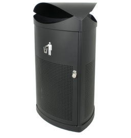 Afvalbak met overkapping, 60 l, zwart