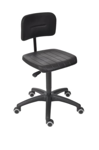 WKWKER Deluxe Runde höhenverstellbarer Rollhocker Hochelastischer Super Soft Foam Sitz mit Aluminiumlegierung Basis für Office Tattoo Spa Gesichtsmassage Hocker (Schwarz